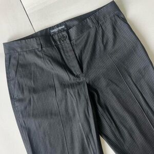 Dolce & Gabbana Gray Pinstripe Dress Pants with Cheetah/Leopard Print Lining